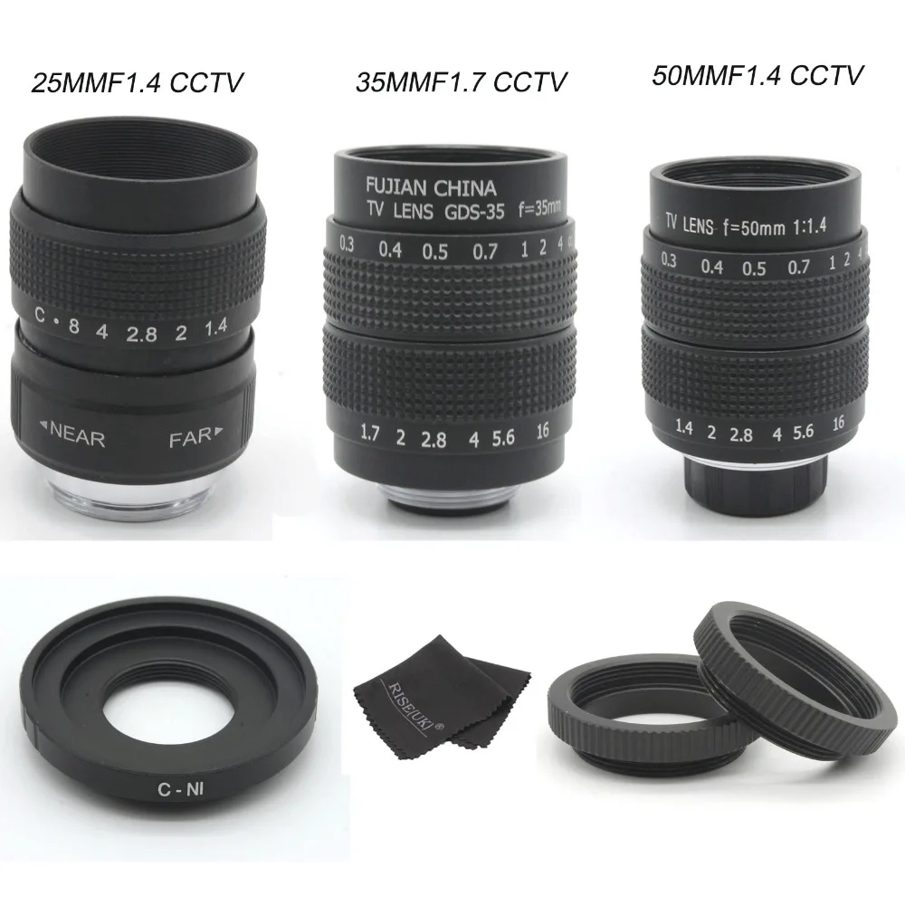 Объектив камеры видеонаблюдения FUJIAN 35 мм F1.7 + объектив 25 f1.4 50 f1. 4 для Nikon 1 AW1 S1 S2 J5 J4