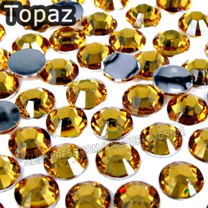 Topaz Промо-акция! 6,5 мм SS30 смешивать цвета и все цвета 350 шт./пакет ногтей Кристаллы, стразы, из смолы с плоским основанием, не патч блестит DIY работа - Цвет: Topaz