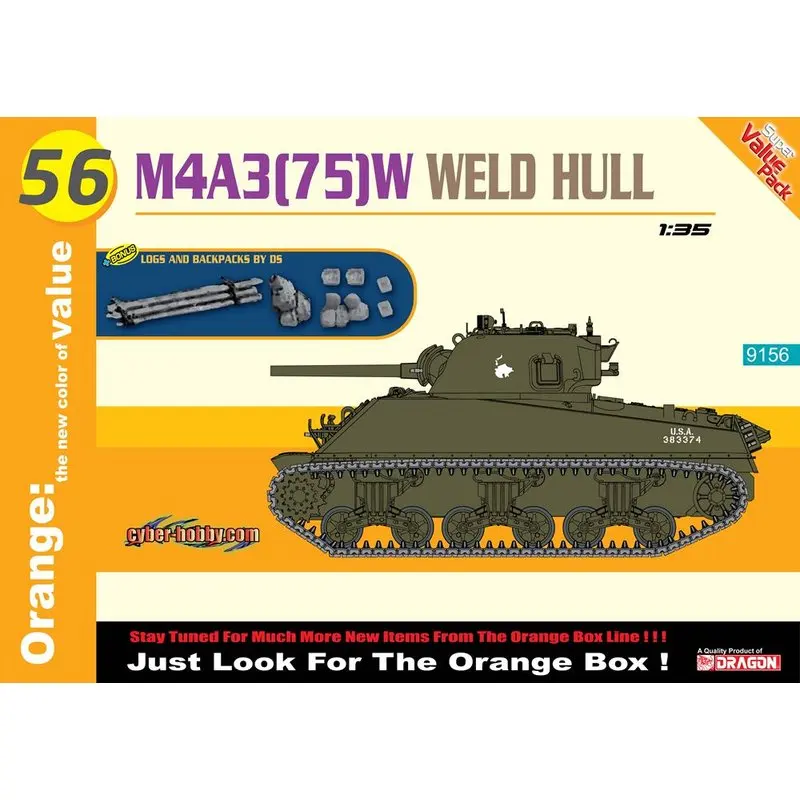 DRAGON 9156 1/35 M4A3(75)W сварочный корпус с брелком и рюкзаком-набор моделей в масштабе |