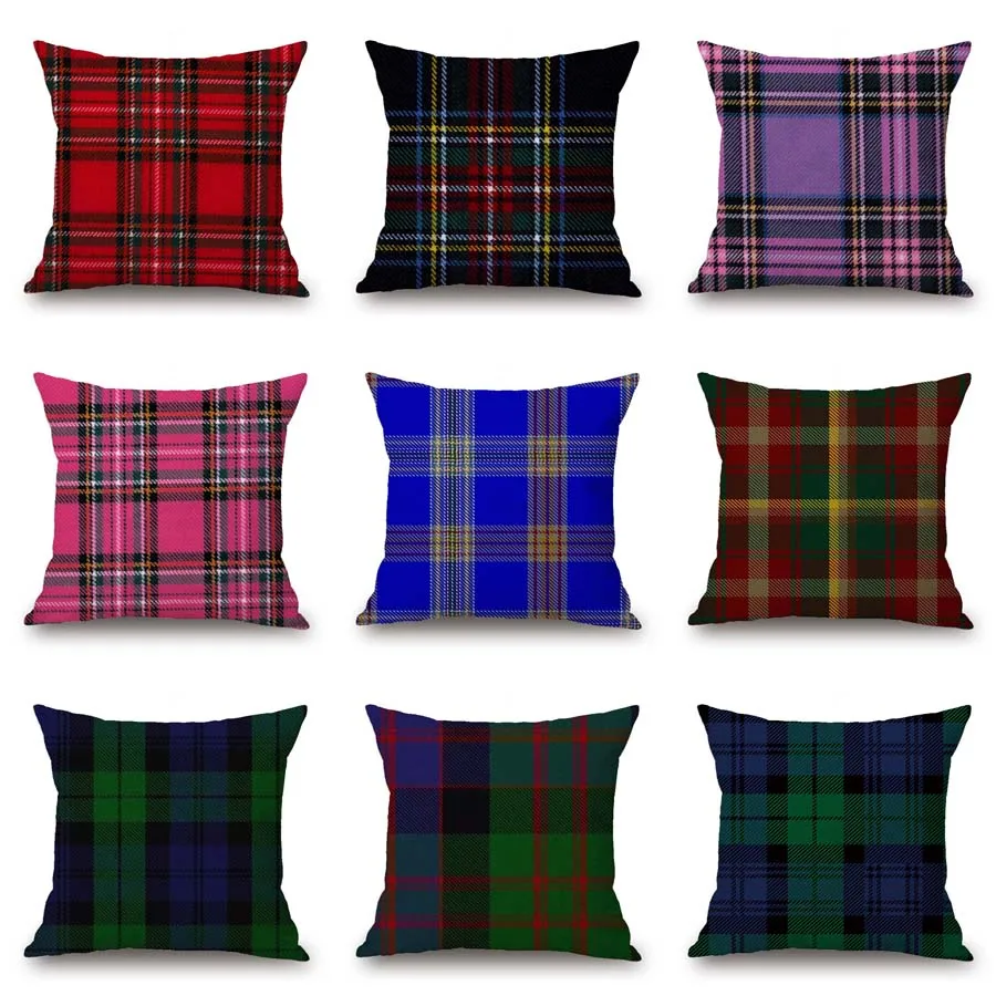 Горячая Шотландия PlaidGeometric Декоративная Наволочка на подушку для пледы Наволочки