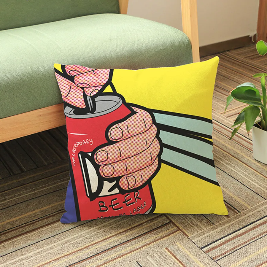 Высокое качество с принтом &quotпоп арт&quot Стиль Подушка диванная подушка