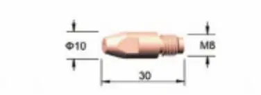 50 шт. Binzel Mig сварочный фонарь 36KD расходные материалы E-Cu M8* 30(0,8 1,0 1,2 1,6 мм) контактные наконечники