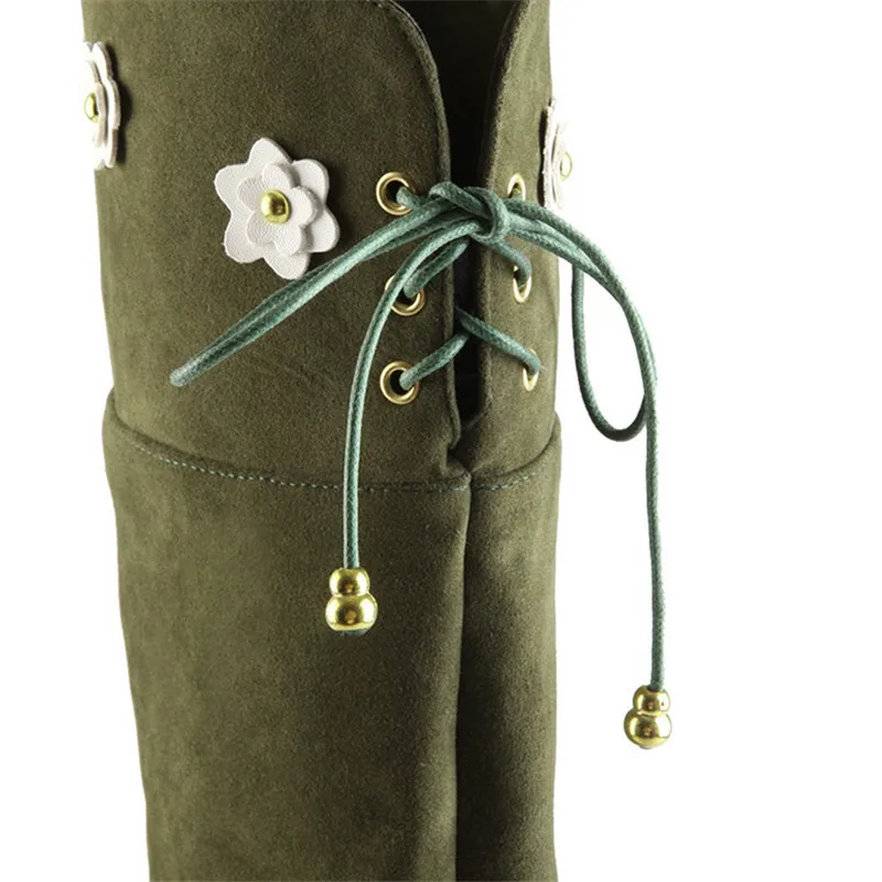 Мода Тонкий Рыцарь Сапоги Женские Зимние Молния Более колено Клинья Подсолнухи