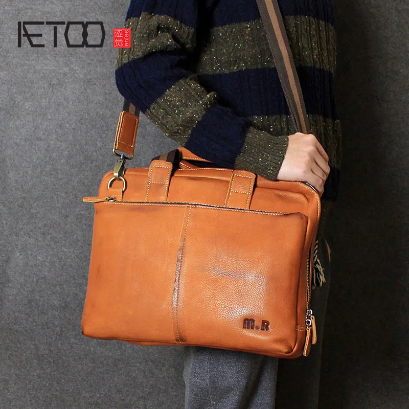 AETOO ручная работа оригинальная кожаная мужская сумка поперечное сечение сумочка