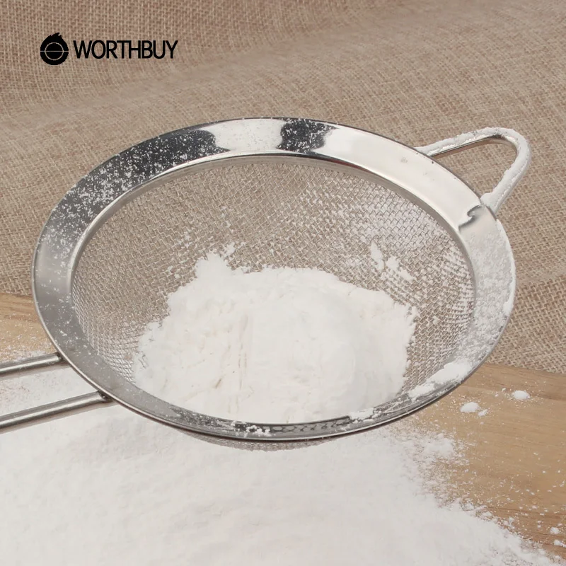 WORTHBUY 304 сито для муки из нержавеющей стали для мука для выпечки сито для кухни дуршлаг для овощей гаджет для кухни