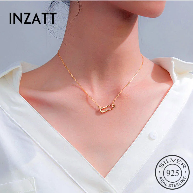 Цепочка INZATT из настоящего стерлингового серебра 925 пробы с фианитами в