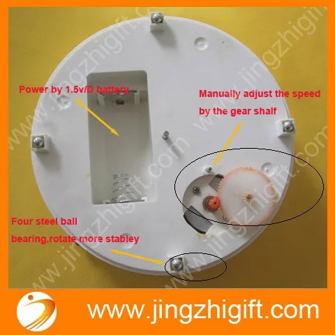 Подставка для ювелирных изделий 8 дюймов с белым бархатным верхом моторизованный