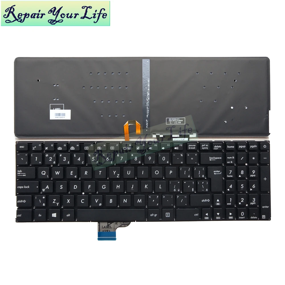 Замена клавиатуры новая Чешская клавиатура с подсветкой для Asus Ux510ua Ux510 0knb0 662qcs00 9z