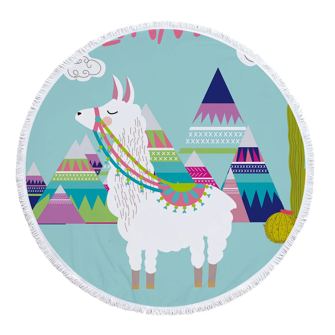 2019 инновационный дизайн милое пляжное полотенце Альпака плюс круглый материал