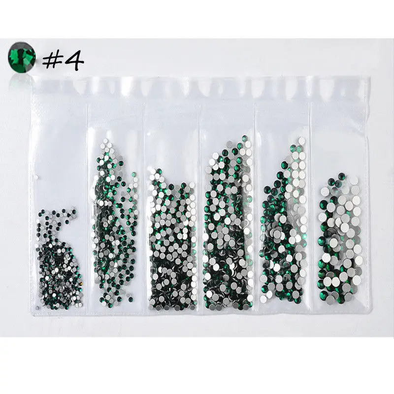Dark Green Дизайн ногтей Стразы Блеск Кристалл драгоценные камни 3D Советы для украшения для ногтей кристалл страз Шарм смешанный размер 1 пакет - Цвет: Dark Green