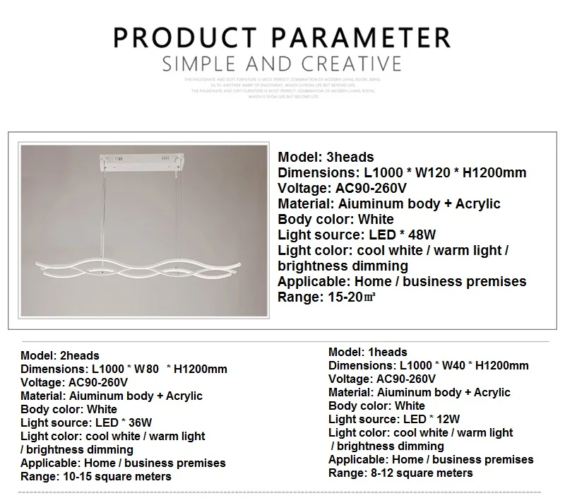 Минималистическая фотолюстра для столовой кухни бара алюминиевая подвесная