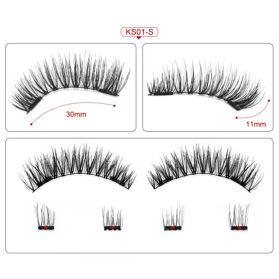SCT-W-04 Genailish 3D Магнитные ресницы, накладные ресницы, 1 пара, 3d ресницы, удлинитель ресниц, натуральная упаковка, акриловая коробка SCT05 - Цвет: SCT-W-04