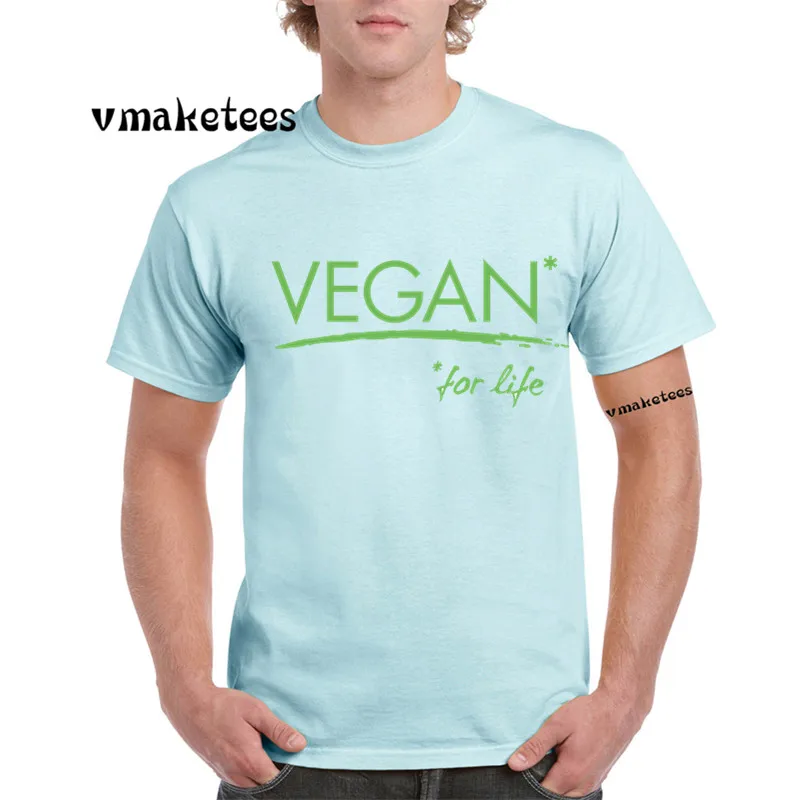 Веганская футболка с коротким рукавом и круглым вырезом зеленая вегетарианская