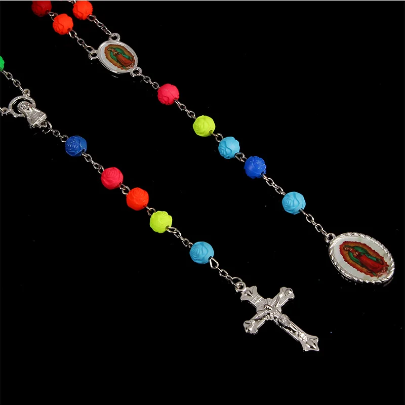 Новая Католическая Розария цепь спираль Роза бисера крест длинной цепи