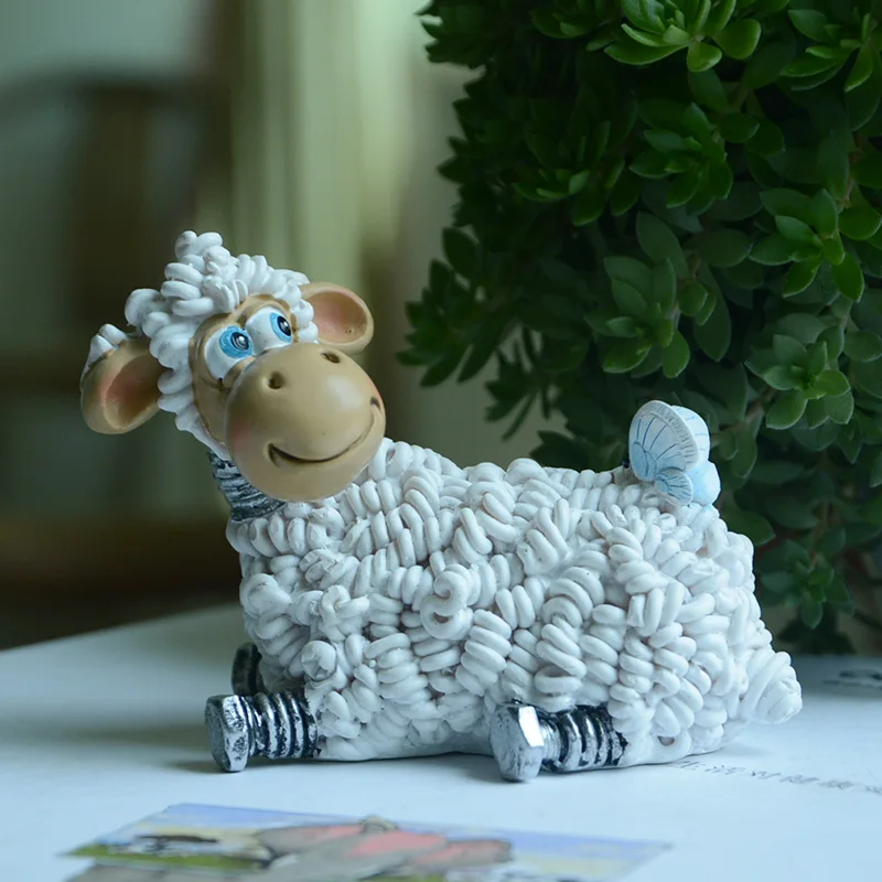 

New lamb ornaments creative cute resin home furnishings bedroom birthday gift girl