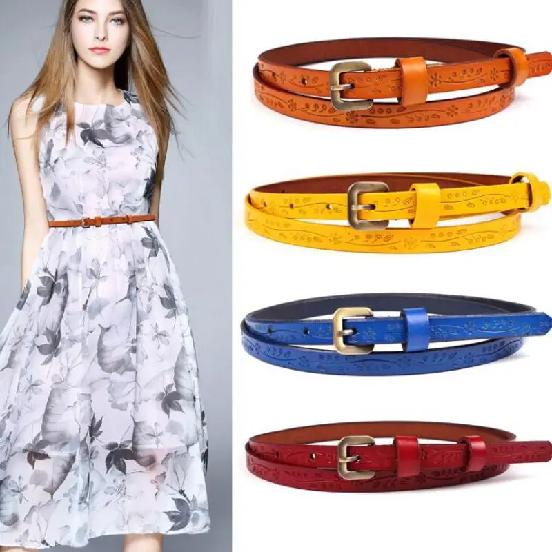 

Женский тонкий ремень-корсет из натуральной кожи, Черный Повседневный пояс с пряжкой-булавкой для джинсов, 2019