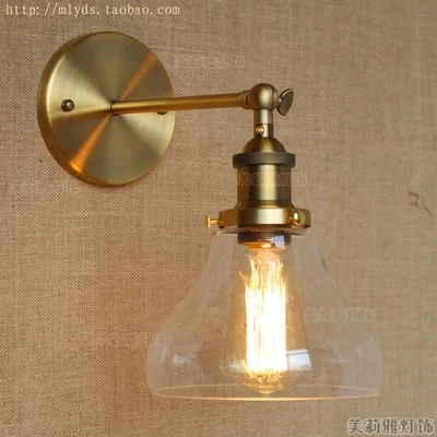 

Настенный светильник в стиле ретро RH, промышленный настенный светильник в винтажном стиле со стеклянным абажуром, светодиодный светильник ...
