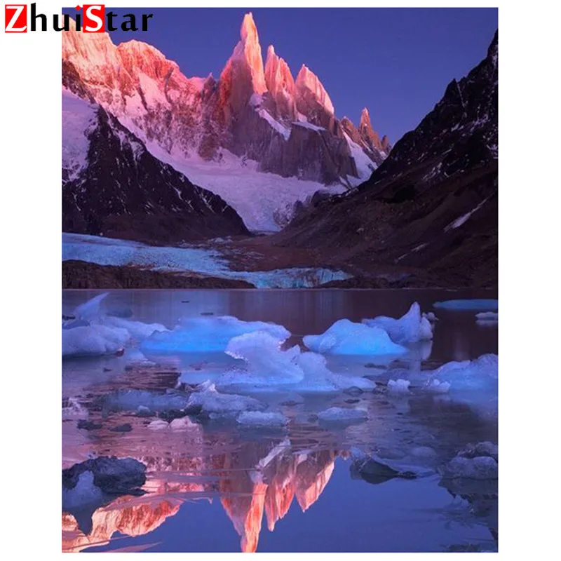 5D Full Square Diamond Painting scenic Embroidery Sale Mosaic Snow mountain Picture Of Rhinestone Decor Home Gift XY1 | Дом и сад