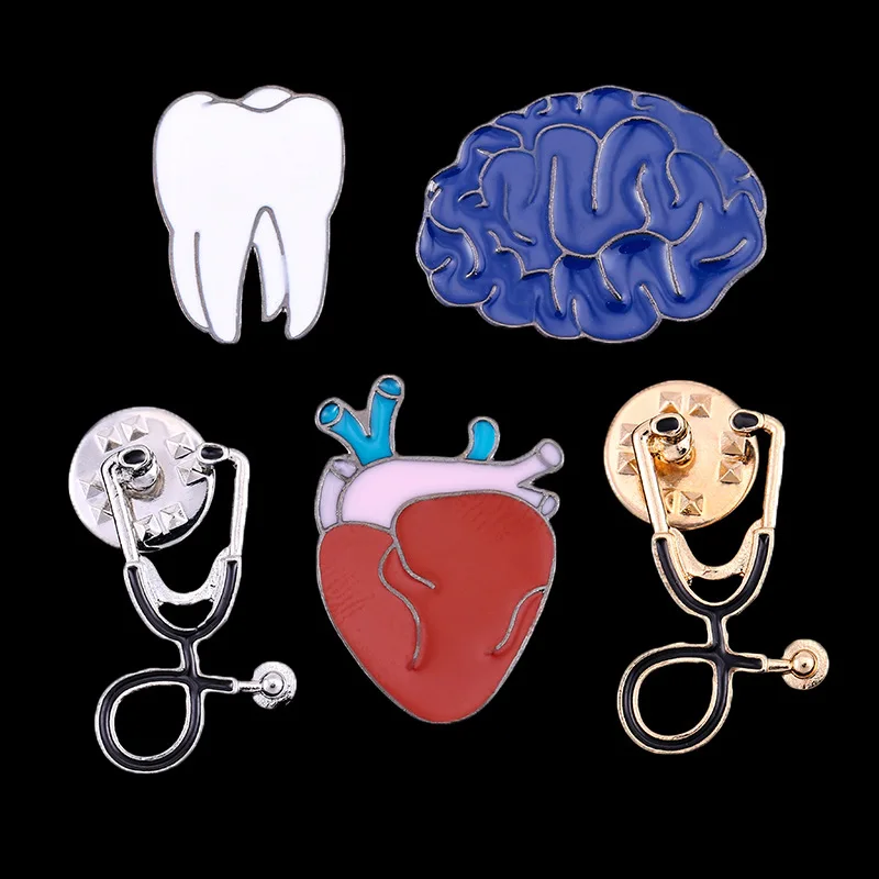 5 стилей эмалированная булавка значок броши с сердечком для доктора медсестры