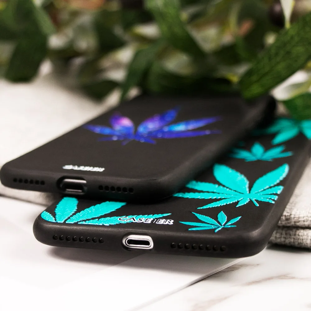 Caseier 3D выступающий рельеф Телефон чехол для iPhone 6 6s 7 8 Plus роскошный черный мягкий