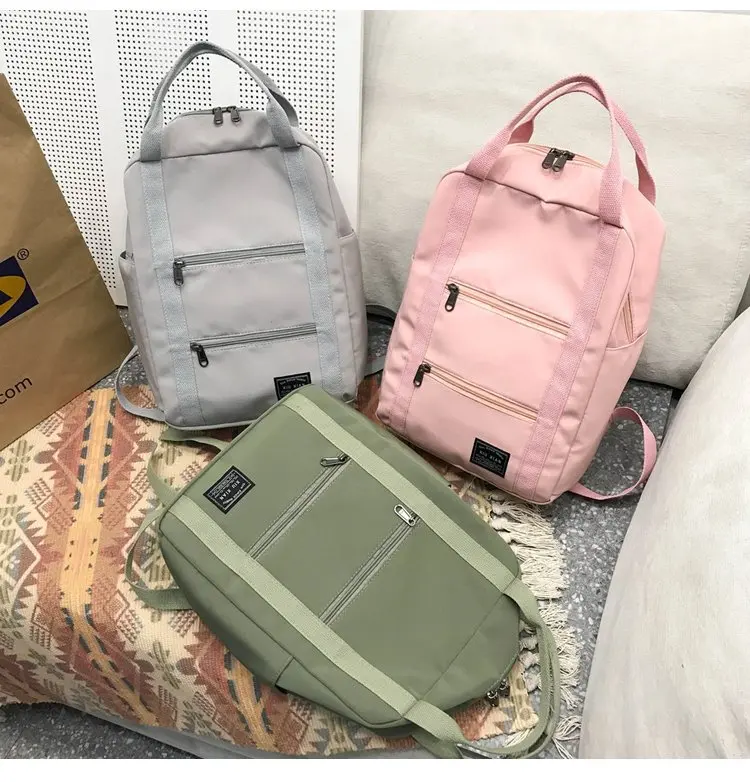Модный женский рюкзак, Одноцветный нейлоновый рюкзак Mochilas, женская сумка на плечо, рюкзак для девочек-подростков