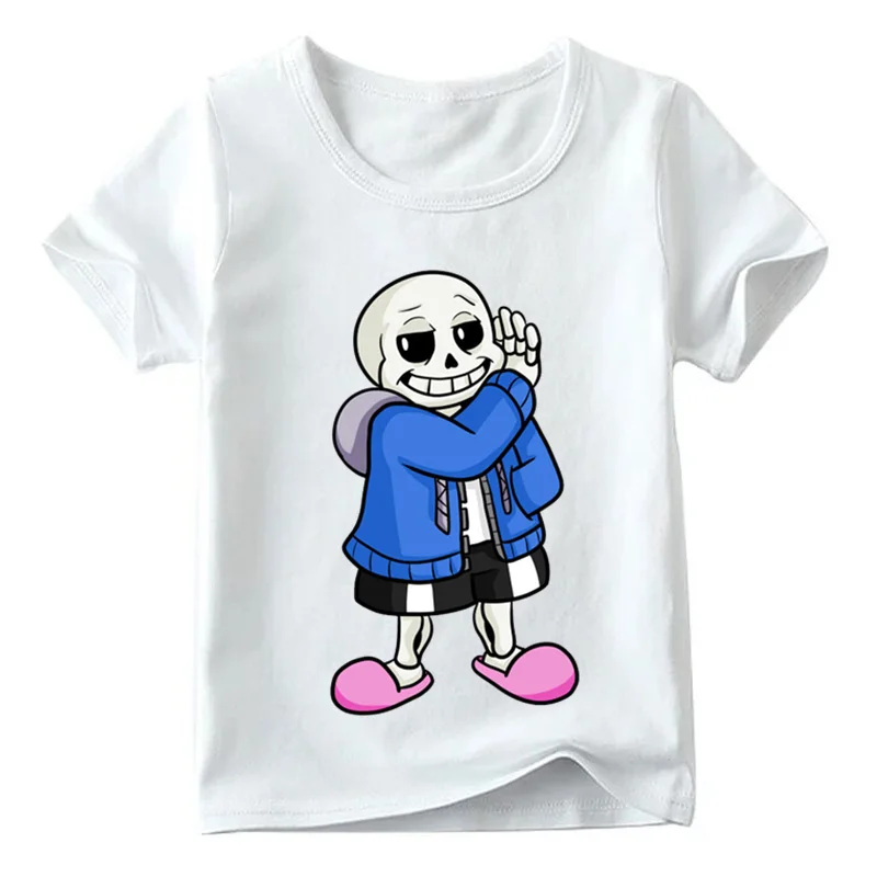 Коллекция года, детская забавная Футболка Skull Brother Undertale Sans летние топы для маленьких мальчиков и девочек, футболки детская одежда с героями мультфильмов HKP2405