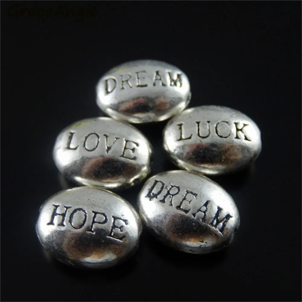 Wholesale 10pcs Hot Sell New Design Mini Oval Letter Nameplate Charms Handmade Crafts Vintage Necklace Pendant Bracelet Top Hole | Украшения