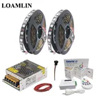 Светодиодная лента WS2812B WS2812 RGB, светильник, цветной x1 RGB светодиодный музыкальный контроллер, 5 в пост. Тока, светодиодный трансформатор, 5 м, 10 м, 60 светодиодовм