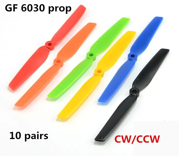 GF 6030 пропеллеры 6*3 дюймов 2 лезвия (CW/CCW) 6 видов цветов для DIY racemini дронов