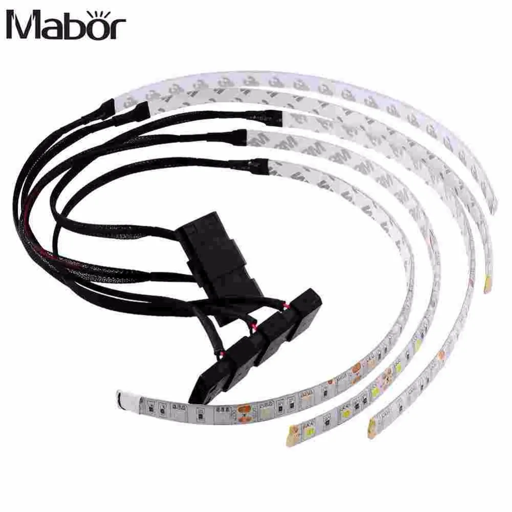 

Mabor Водонепроницаемая 60 см яркая гибкая 5050 SMD 18 Светодиодная лента для чехла светильник компьютерного декора