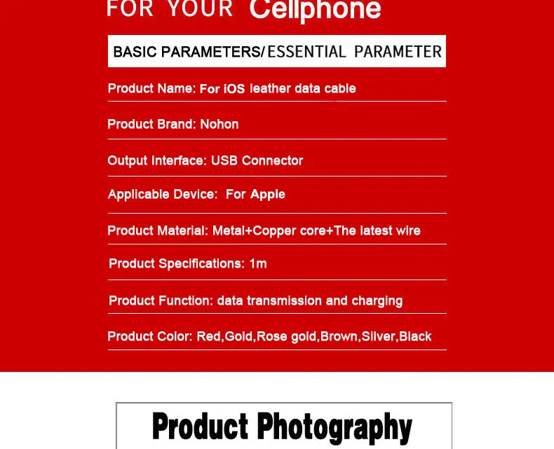 NOHON 8-контактный usb-кабель для быстрой зарядки для Apple iPhone 8, 7, 6 Plus, 5, 5S, 5C, iPad, iPod, iOS 9, 10, usb-кабель для зарядки и синхронизации данных