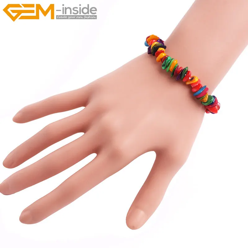 

Бусины из различных материалов, каменная крошка натуральные, для изготовления ювелирных изделий, женские браслеты, 7 дюймов