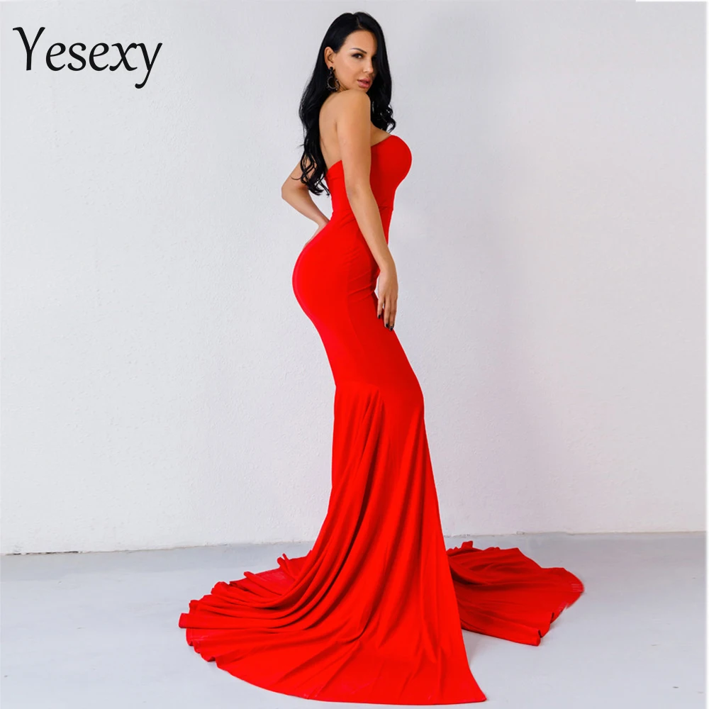 Сексуальное женское асимметричное платье макси Yesexy 2021 вечернее VR1683 | Женская