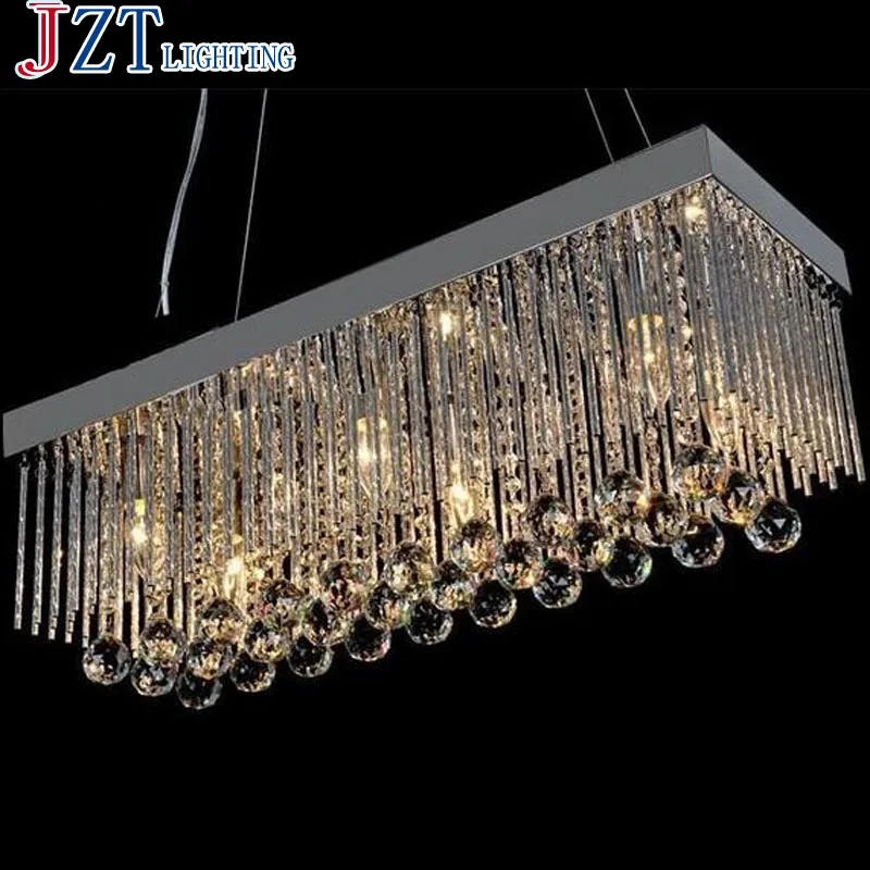Современная Большая прямоугольная обеденная лампа светодиодная хрустальная