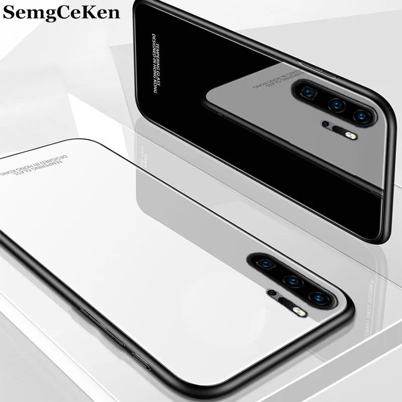 SemgCeKen роскошный стеклянный зеркальный чехол для huawei p30 lite pro p30pro p30lite силиконовый Твердый чехол на заднюю панель телефона coque