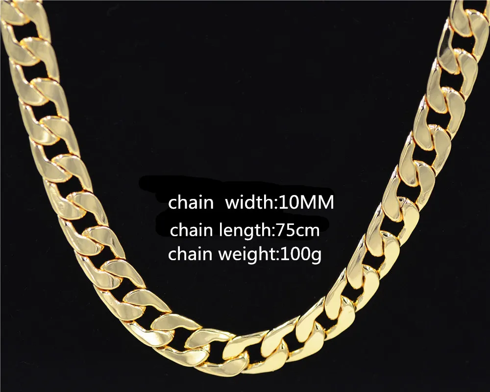 Uodesign Men's Thick Gold Chains Fashion Necklaces Male ColorAlloy Mens Cuban Link Chain Necklace Jewellery for men | Украшения и