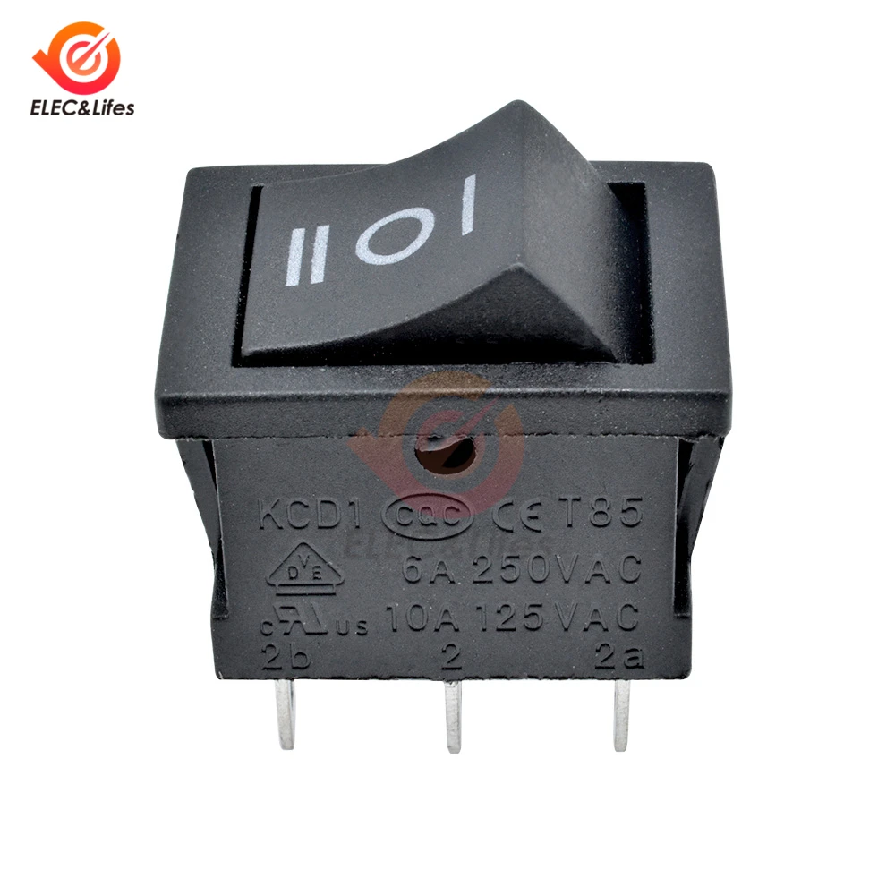 5 шт. 6Pin DPDT ON-OFF-ON перекидной клавишный выключатель для приборной панели автомобиля мотоцикла грузовика дома 3 положения Щелчковый выключатель 6A/250 V 10A/125 V