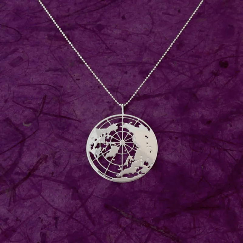 Прямая поставка ожерелье с золотым покрытием подвеска в виде земного шара