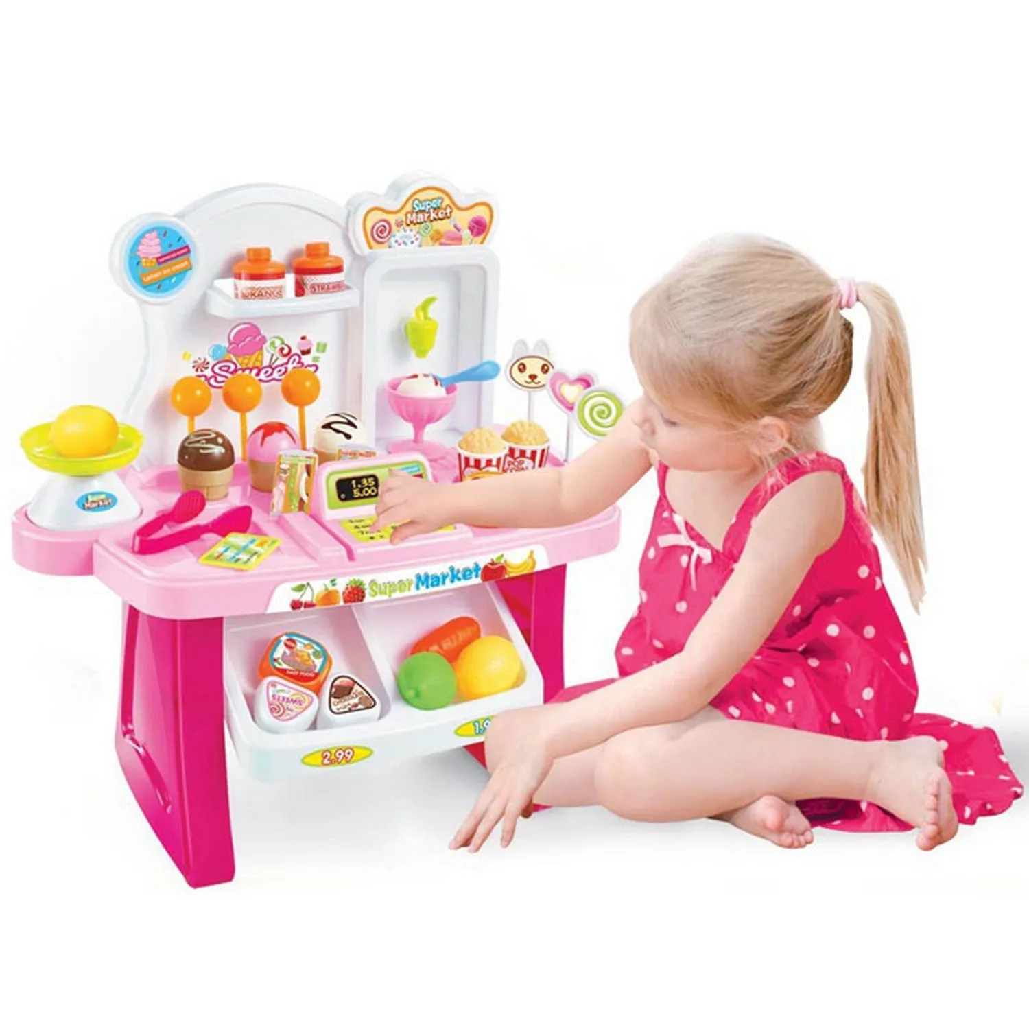 Детский миниатюрный кассовый аппарат тележка для магазина супермаркета Чековая