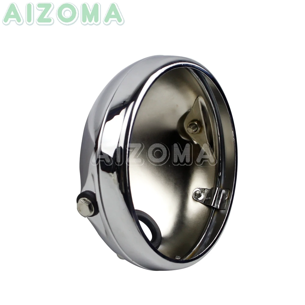 Хромированный мотоцикл 7 дюймов ретро крышка фары корпус сталь для Kawasaki Honda Yamaha