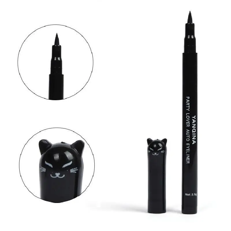 Yanqina 1 шт. жидкая чёрная подводка для глаз beauty Cat Стиль долговечная