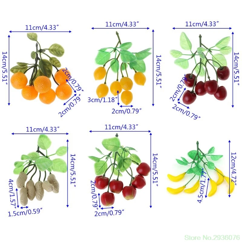 

2021 New Lifelike Mini 6 Fake Fruit Vegetable String Model Party Home Kitchen