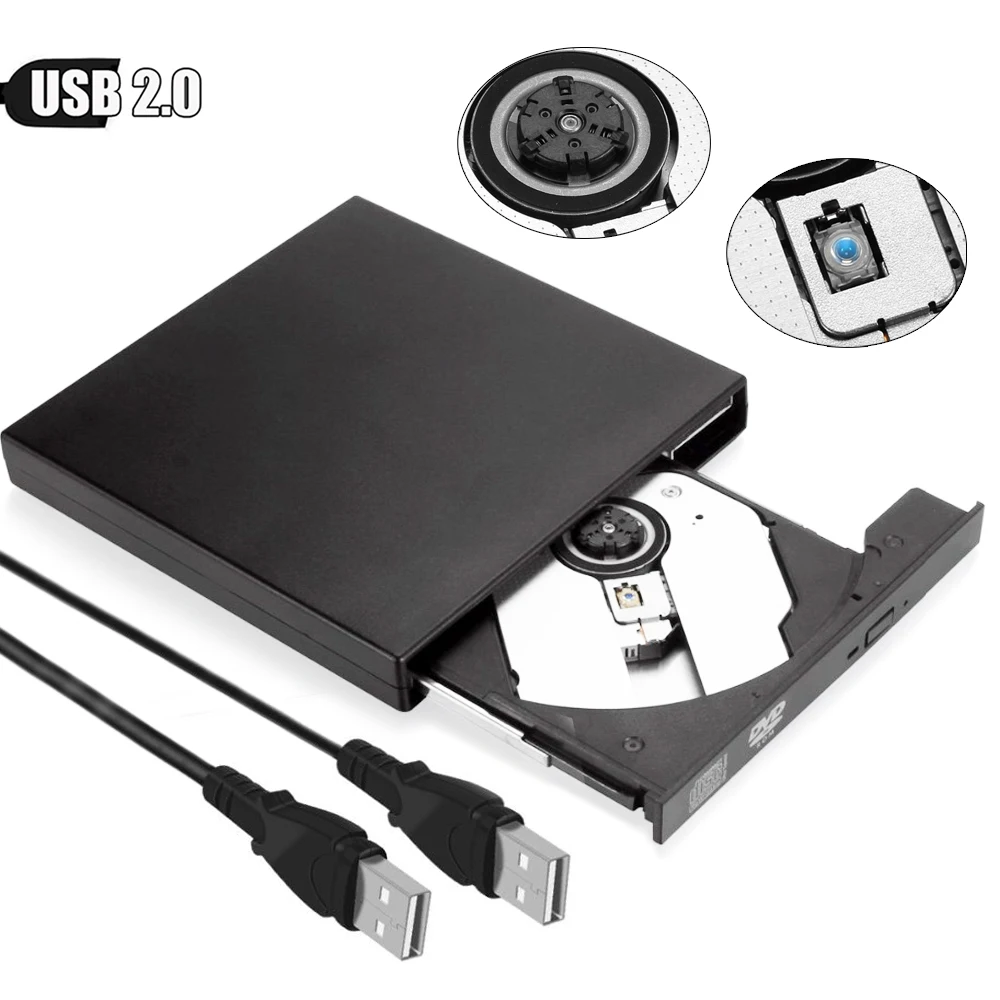 Внешний USB 2 0 DVD RW CD Привод записывающая горелка CD/ROM плеер тонкий Portatil для WINDOWS
