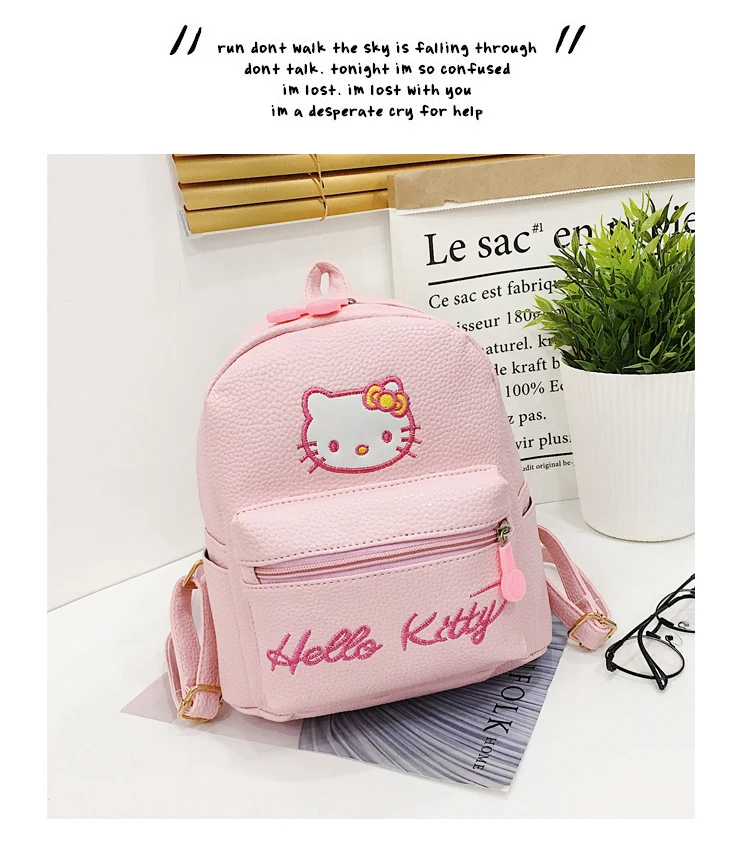 5%-10% кожаный мини-рюкзак hello kitty, милые сумки на плечо для девушек, повседневные женские рюкзаки из искусственной кожи, школьные сумки для девочек
