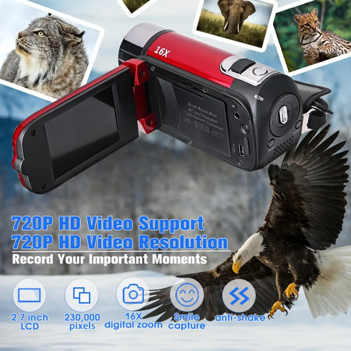 1080P HD Цифровая камера портативная Videocamcoder Videocam DV для домашнего использования дорожная видеокамера вращающийся на 270 градусов экран