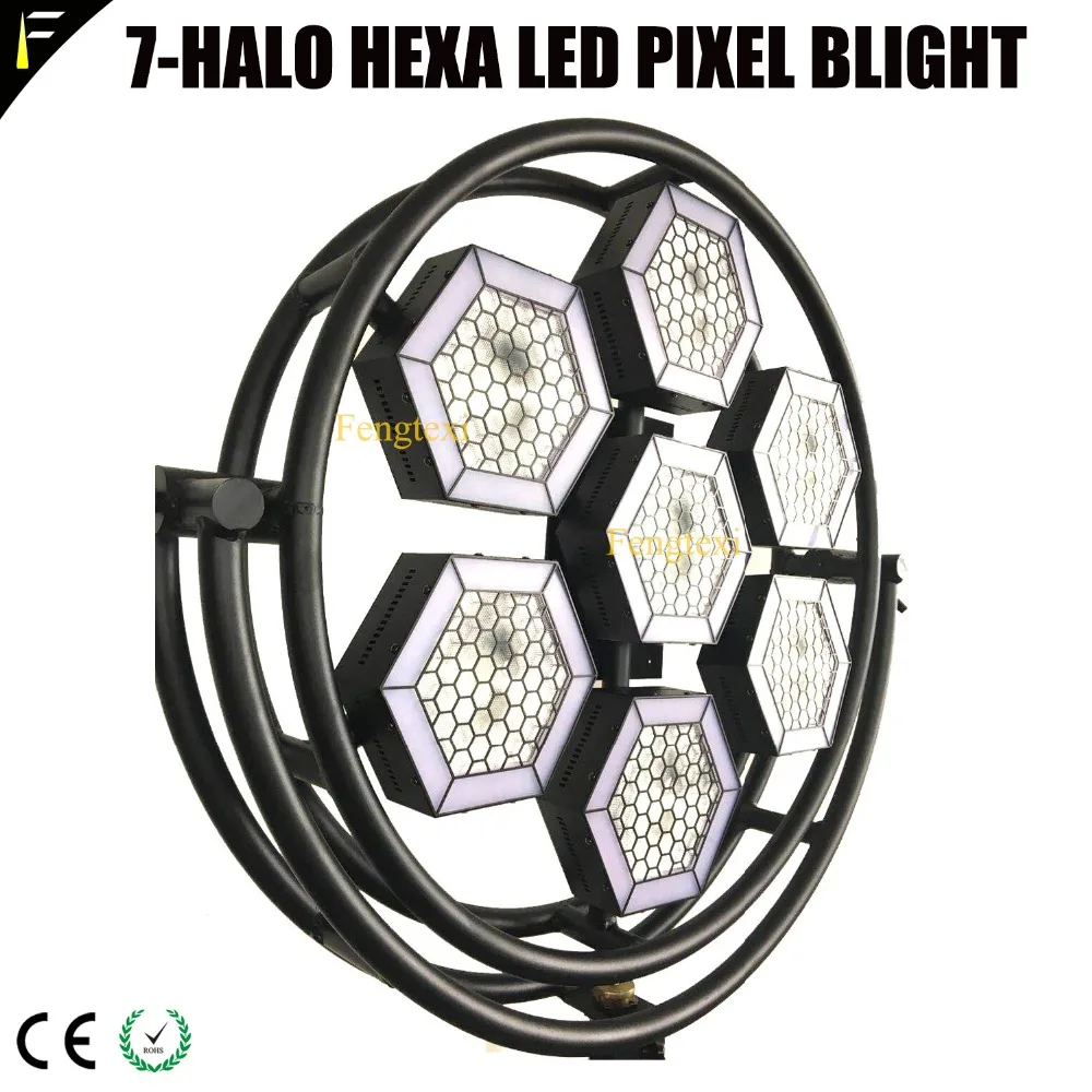7 Halo Hexa COB LED Pixel сценический студийный задний свет DMX512 теплый/холодный цвет 2в1