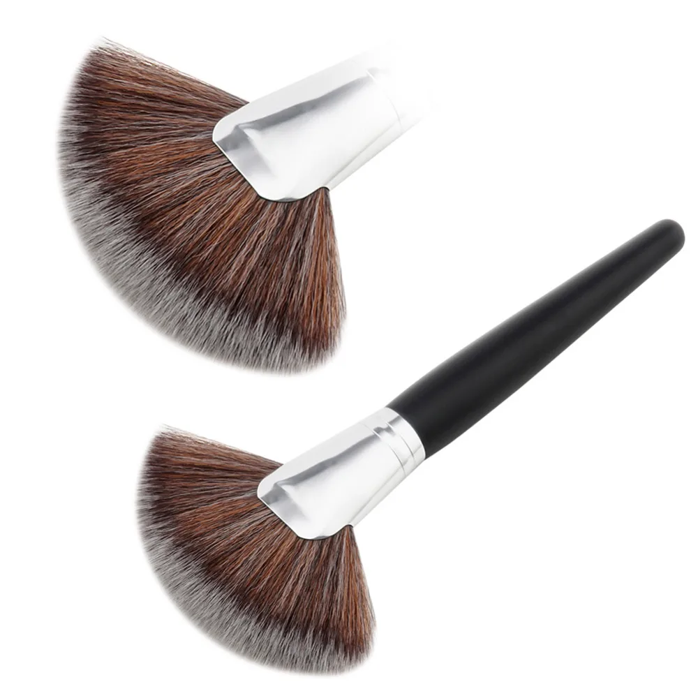 1 шт. Большая кисть с вентилятором для основы макияжа мягкая деревянной ручкой