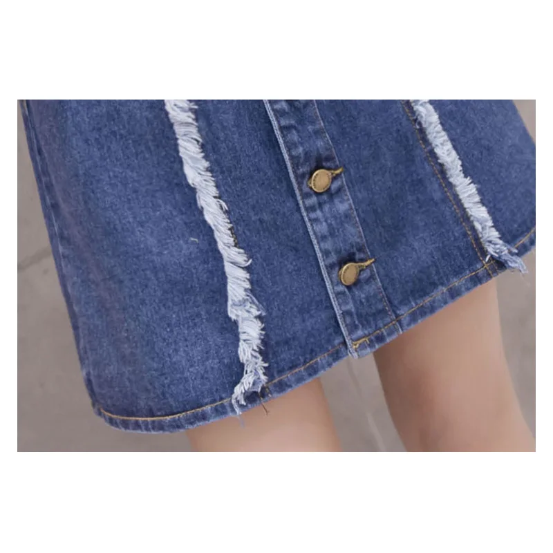Women's Embroidered Short Denim Skirt with Raw-edge Hem Women Front Button Closure PP-139 | Женская одежда