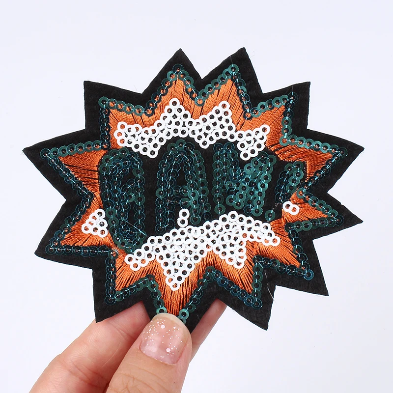 5 шт./лот нашивки с блестками и звездами вышитые Мультяшные наклейки для одежды