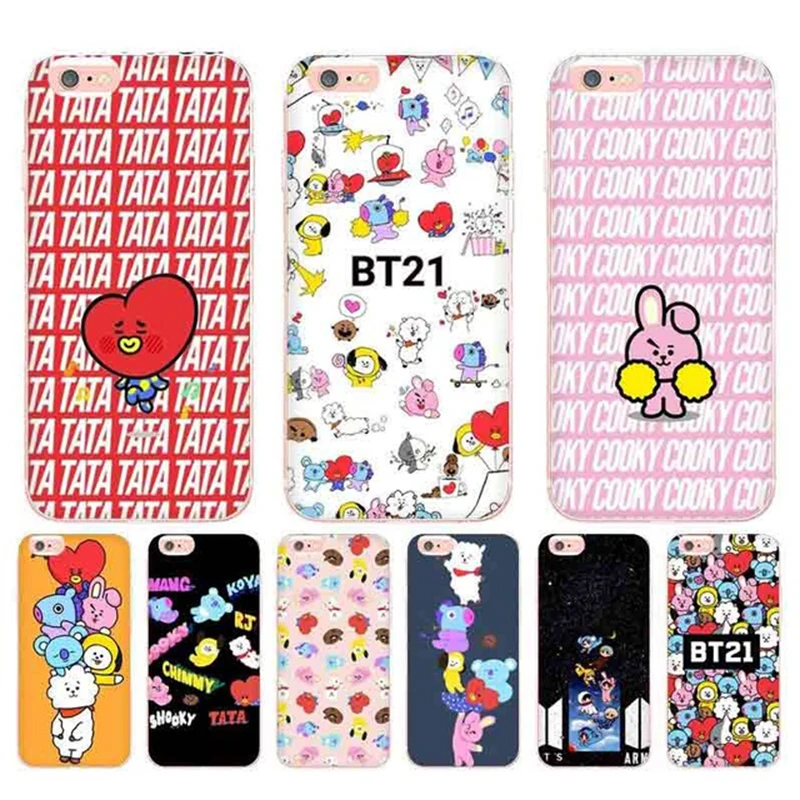 Laumans BTS BT21 Coque основа чехол для телефона Apple iPhone 8 7 6 S Plus X 5 5S SE 5C 4 4S